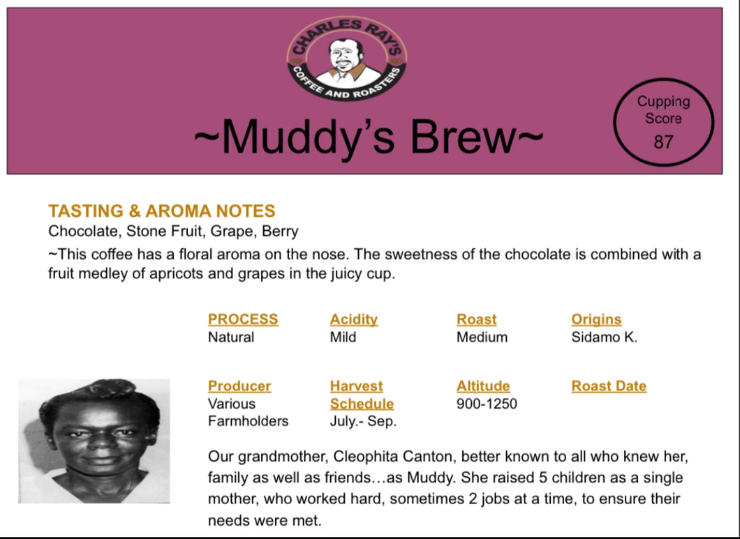 Muddy's Brew (Ethiopian Sidamo) FTO, Natural